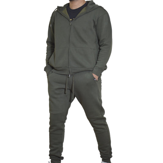 Men's Jogging Sets Fleece - OLIVE