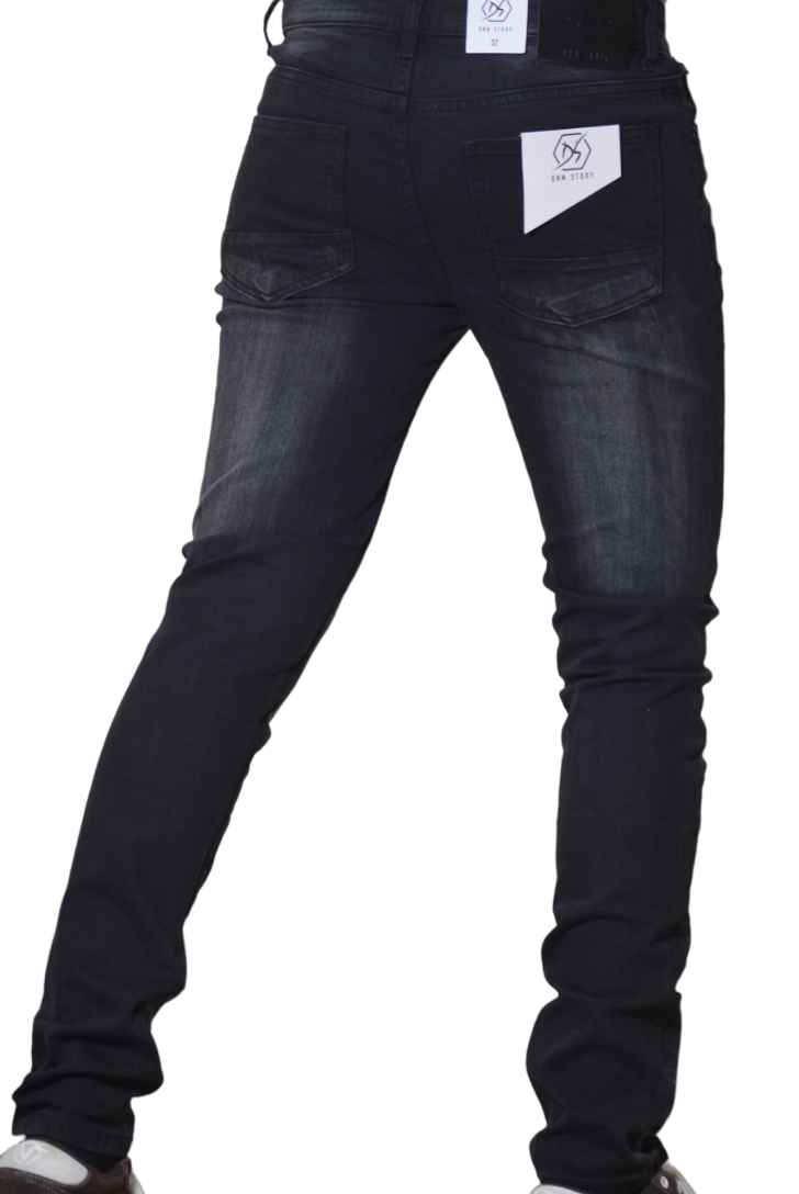 Men's Stretch Skinny Denim DS-102 Black WASHED