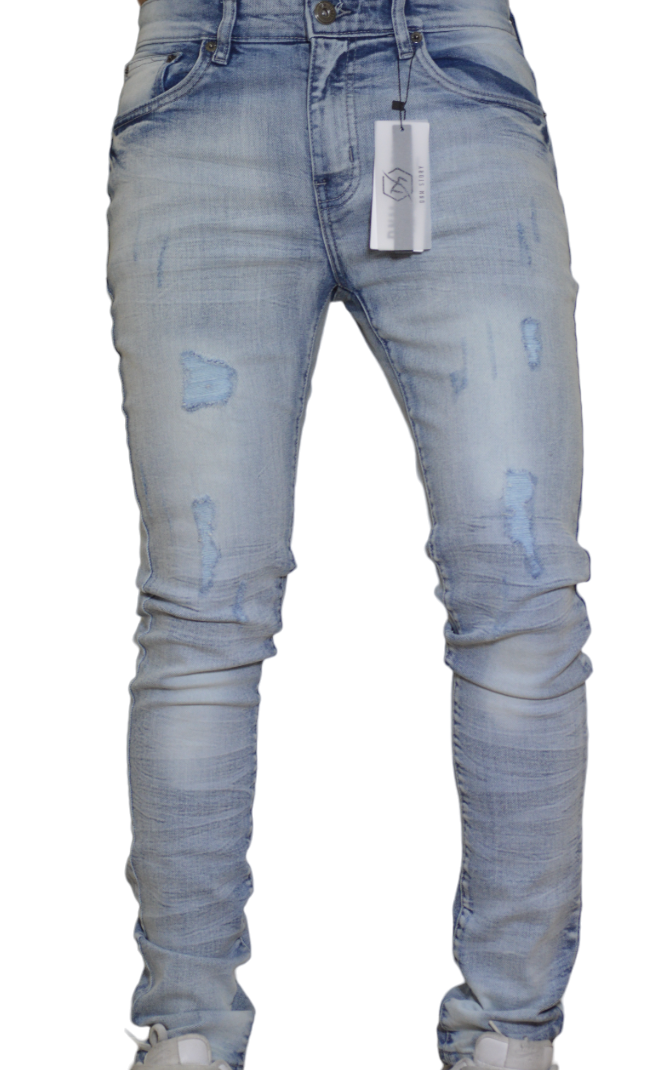 Men's Stretch Skinny Denim DS-103 BLUE WASHED