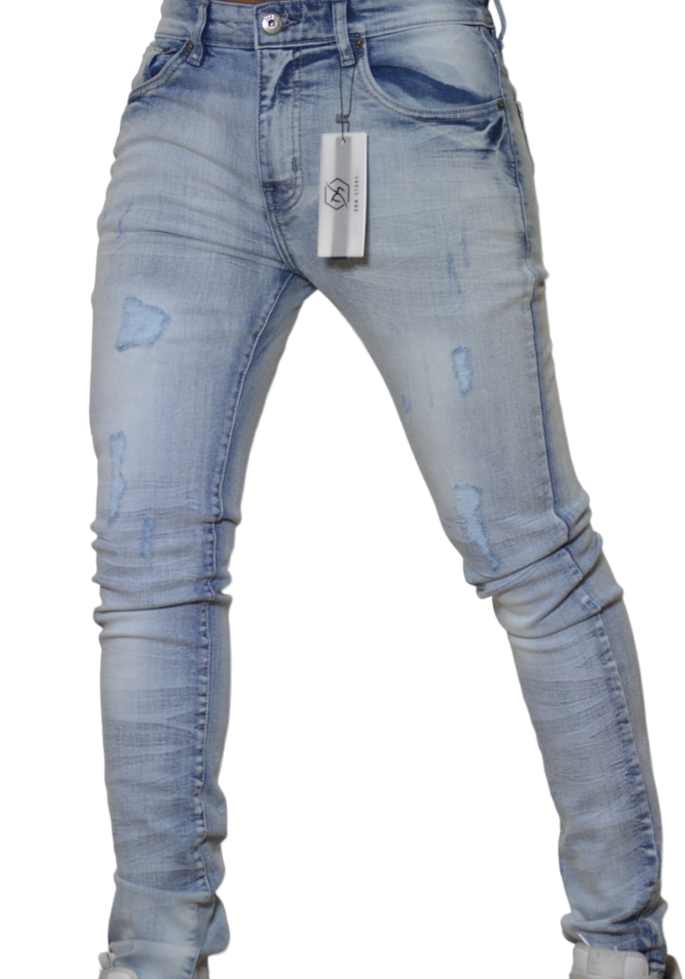 Men's Stretch Skinny Denim DS-103 BLUE WASHED