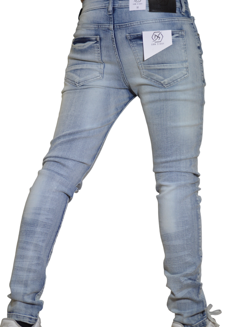 Men's Stretch Skinny Denim DS-103 BLUE WASHED